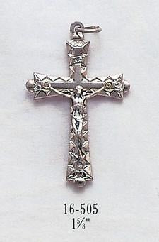 Oxidized Silver Rosary Crucifix 1-5/8" - Gerken's Religious Supplies