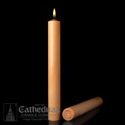 2" X 17" 51% Beeswax Unbleached Candles - Gerken's Religious Supplies