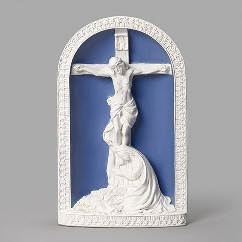 Mary Weeps At Crucifix Statue 12" - Gerken's Religious Supplies