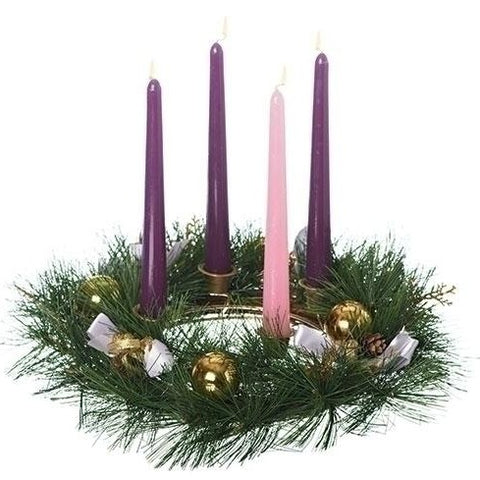 Purple and Gold Pinecone Advent Wreath - Gerken's Religious Supplies