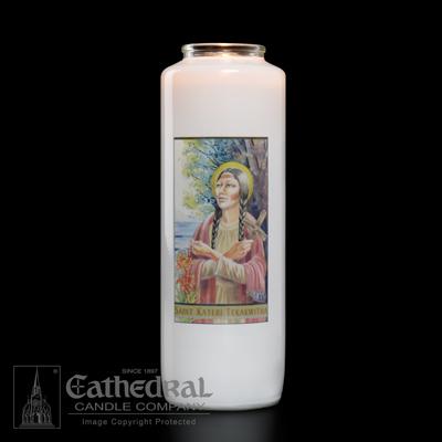 St Kateri Tekakwitha 6 Day Candle - Gerken's Religious Supplies