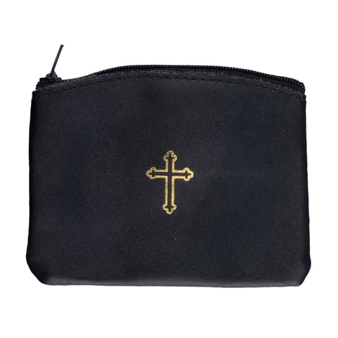 Black Leather Rosary Case - Large - Gerken's Religious Supplies