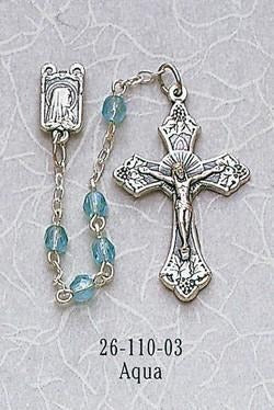 Aqua Glass Bead Children's Rosary - Gerken's Religious Supplies