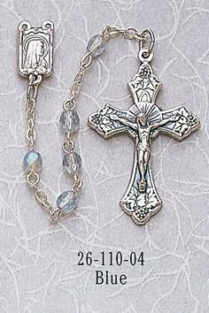 Light Blue Glass Bead Children's Rosary - Gerken's Religious Supplies