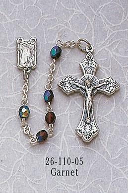 Garnet Glass Bead Children's Rosary - Gerken's Religious Supplies
