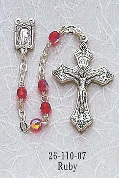Ruby Glass Bead Children's Rosary - Gerken's Religious Supplies