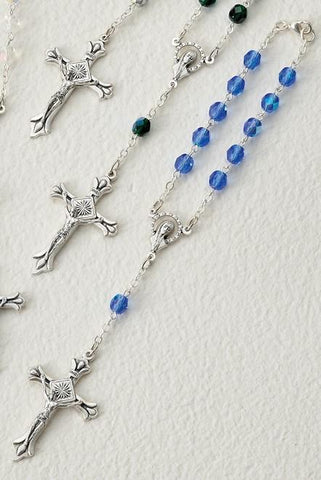 Dark Blue Auto Rosary - Gerken's Religious Supplies