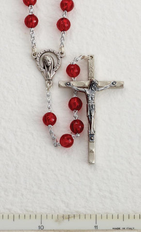Red Plastic Bead Rosary - Gerken's Religious Supplies
