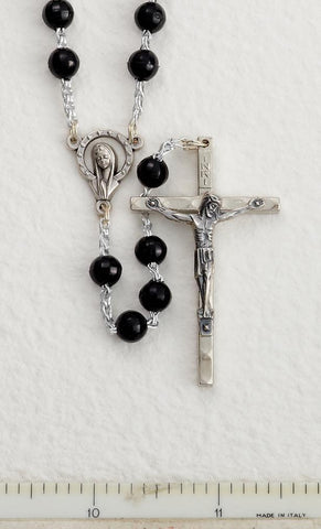 Black Plastic Bead Rosary - Gerken's Religious Supplies