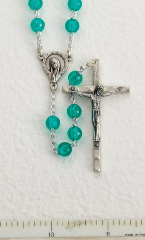 Green Plastic Bead Rosary - Gerken's Religious Supplies