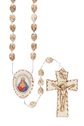 Sacred Heart of Jesus Stoneware Wall Rosary - Gerken's Religious Supplies