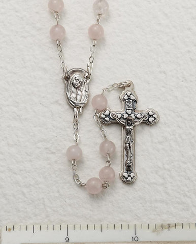 Pink Gem Stone Rosary - Gerken's Religious Supplies