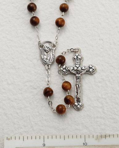 Tiger Eye Gem Stone Rosary - Gerken's Religious Supplies