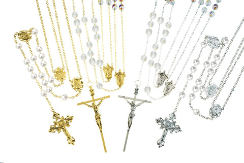 Gold & Pearl Wedding Lasso Rosary - Gerken's Religious Supplies