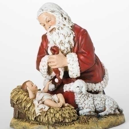 13" Kneeling Santa Figure - Gerken's Religious Supplies