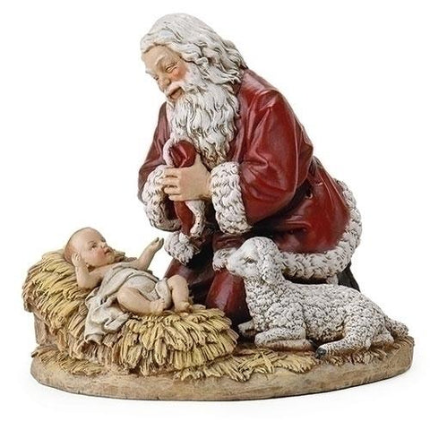8" Kneeling Santa Figure - Gerken's Religious Supplies