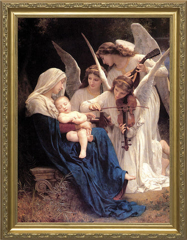 Song of the Angels - Standard Gold Framed Art - 12" X 16" - Gerken's Religious Supplies