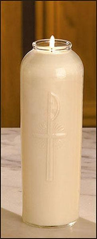 Lux Sanctus 8 Day Polarlite Glass Sanctuary Light - 12% Beeswax - Gerken's Religious Supplies