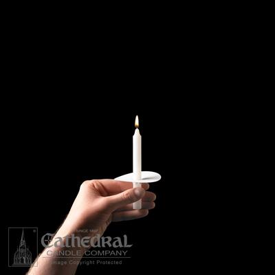 "24's" Stearine Congregational Candles with Drip Protectors - 100 Ct. - Gerken's Religious Supplies