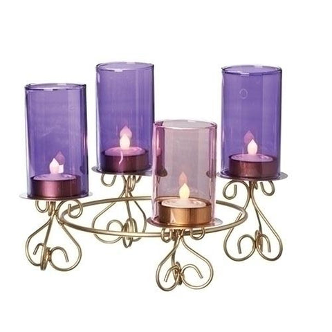 Glass Votive Advent Candle Wreath - Gerken's Religious Supplies