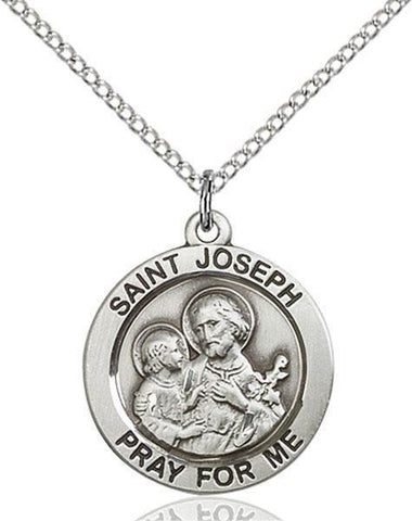 St. Joseph Sterling Silver Pendant - Gerken's Religious Supplies