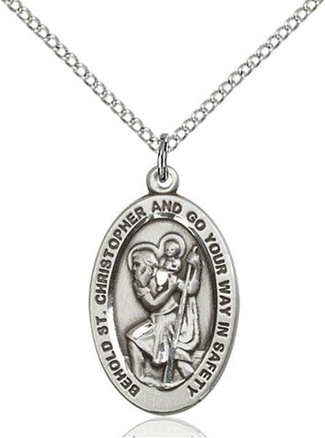 St. Christopher Sterling Silver Pendant - Gerken's Religious Supplies