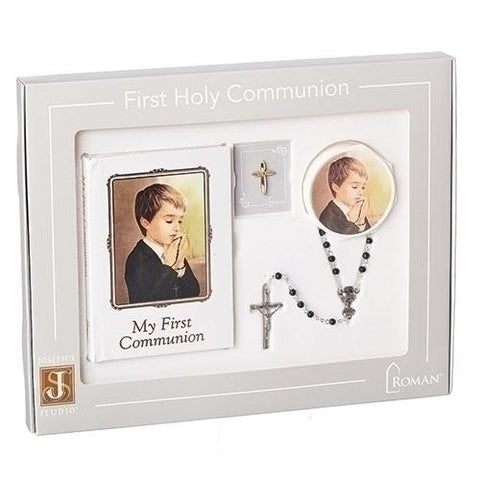 First Communion 5 Piece Gift Set - Praying Boy - Gerken's Religious Supplies