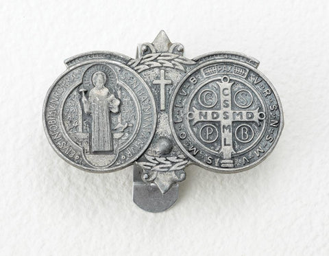 St. Benedict Auto Visor Clip - Gerken's Religious Supplies