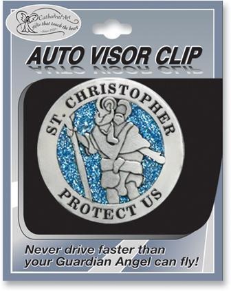 St. Christopher Auto Visor Clip - Gerken's Religious Supplies