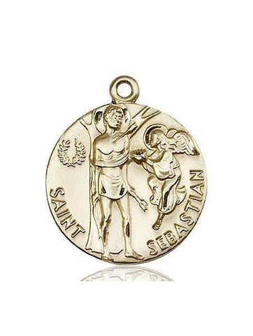 St. Sebastian 14kt Gold Medal - Gerken's Religious Supplies