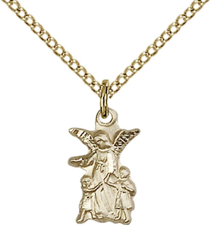 Guardian Angel Gold Filled Pendant - Gerken's Religious Supplies