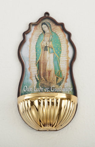 Our Lady of Guadalupe Holy Water Font - Gerken's Religious Supplies