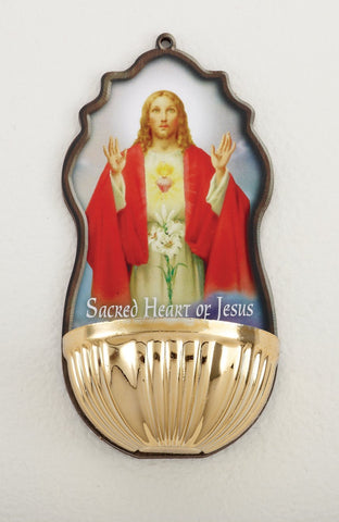 Sacred Heart of Jesus Holy Water Font - Gerken's Religious Supplies