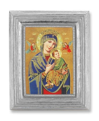 Our Lady of Perpetual Help in Silver Frame - 3-7/8" X 4-3/4" - Gerken's Religious Supplies