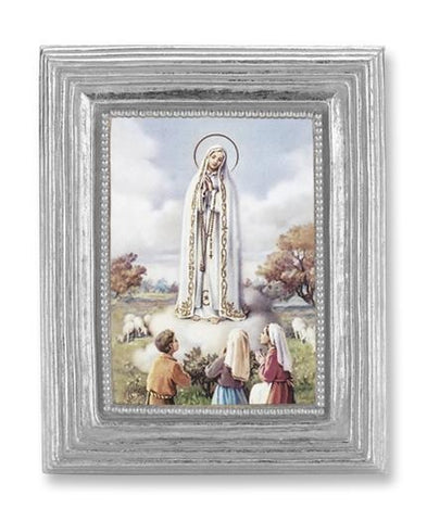 Our Lady of Fatima in Silver Frame - 3-7/8" X 4-3/4" - Gerken's Religious Supplies