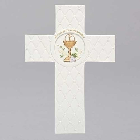 Quilted First Communion Wall Cross - Gerken's Religious Supplies