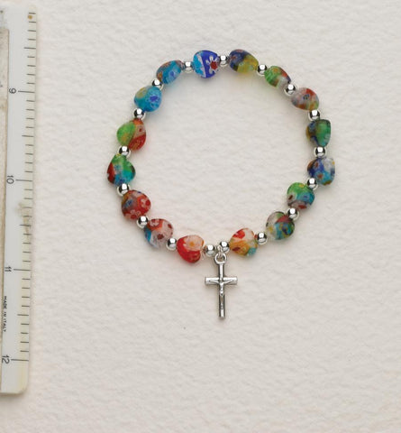 Multi-Color Heart Shaped Stretch Bracelet - Gerken's Religious Supplies