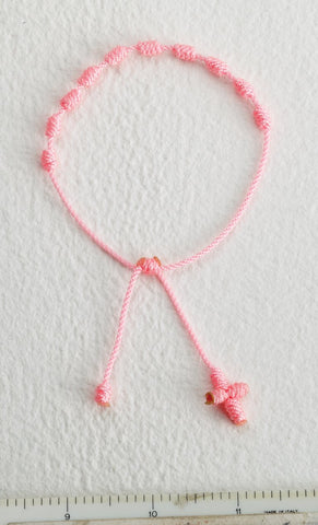 Pink Cord Rosary Bracelet - Gerken's Religious Supplies