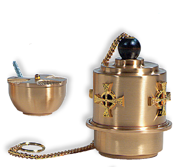 Tall Cylindrical Censer & Boat - Gerken's Religious Supplies