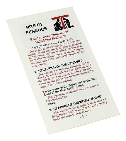 Rite of Penance Card for the People - Gerken's Religious Supplies