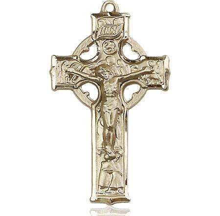 Celtic Crucifix 14kt Gold Medal - Gerken's Religious Supplies