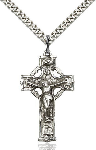 Celtic Crucifix Sterling Silver Pendant - Gerken's Religious Supplies