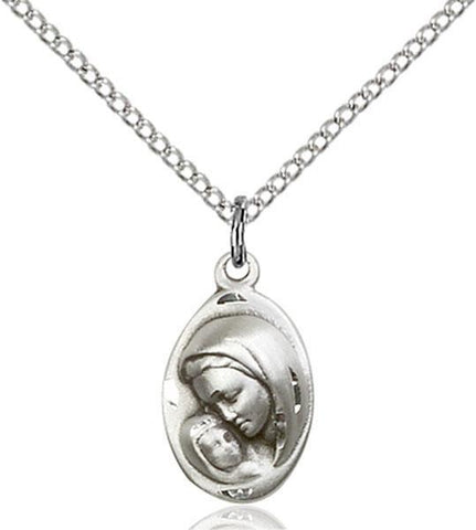 Madonna & Child Sterling Silver Pendant - Gerken's Religious Supplies