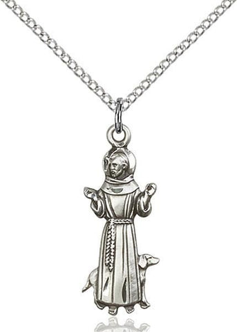 St. Francis Sterling Silver Pendant - Gerken's Religious Supplies