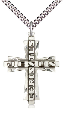 Jesus Christus Cross Sterling Silver Pendant - Gerken's Religious Supplies