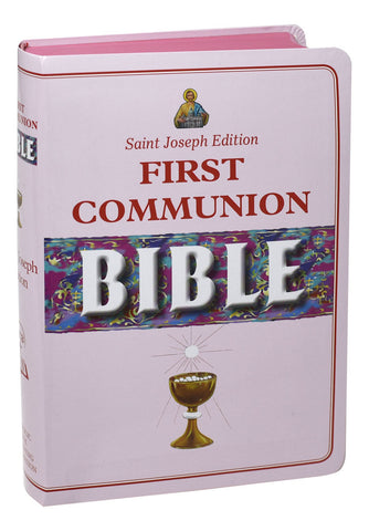 St. Joseph First Communion Bible, New Catholic Version - Pink - Gerken's Religious Supplies