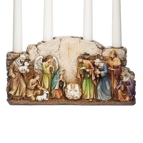 Nativity Stone Advent Candle Holder - Gerken's Religious Supplies