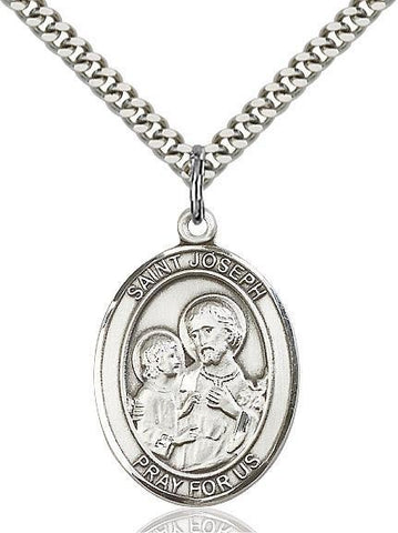 St. Joseph Sterling Silver Pendant - Gerken's Religious Supplies