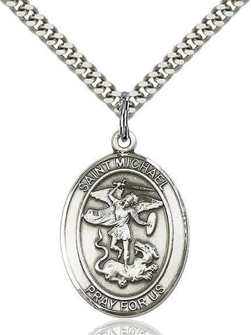 St. Michael the Archangel Sterling Silver Pendant - Gerken's Religious Supplies