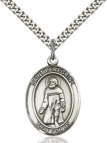 St. Peregrine Laziosi Sterling Silver Pendant - Gerken's Religious Supplies